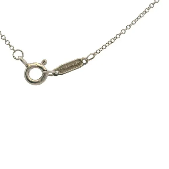 Tiffany & Co Return To Tiffany Mini Heart Tag 925 Silver Necklace Pink Enamel